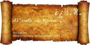 Örmény Minna névjegykártya